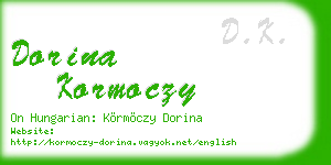 dorina kormoczy business card
