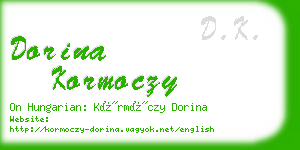 dorina kormoczy business card